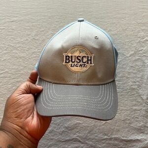 Busch Light Beer Embroidered Snapback Hat Blue Khaki Grey Baseball Cap Mens OSFM